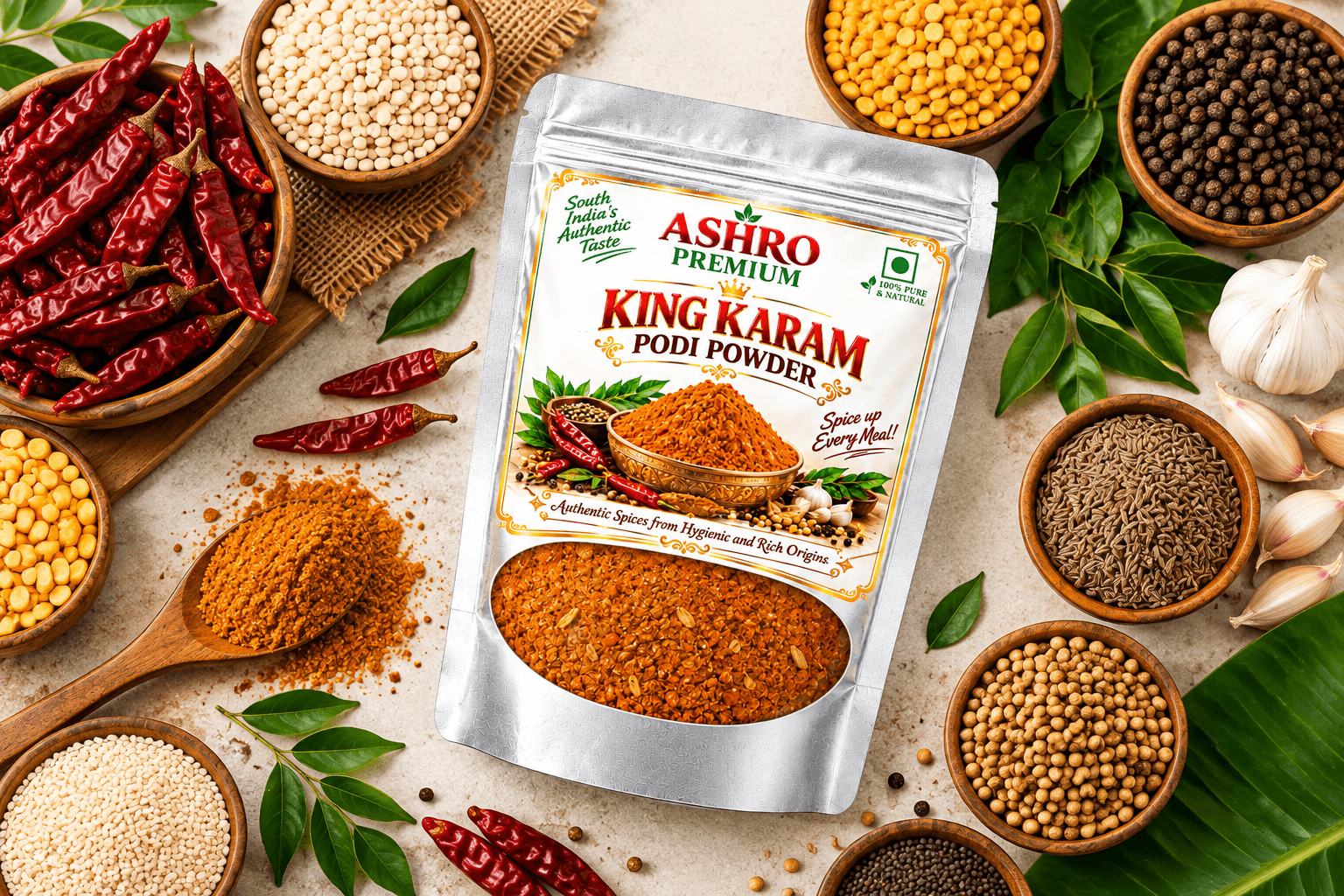 ASHRO Premium King Karam Podi Powder